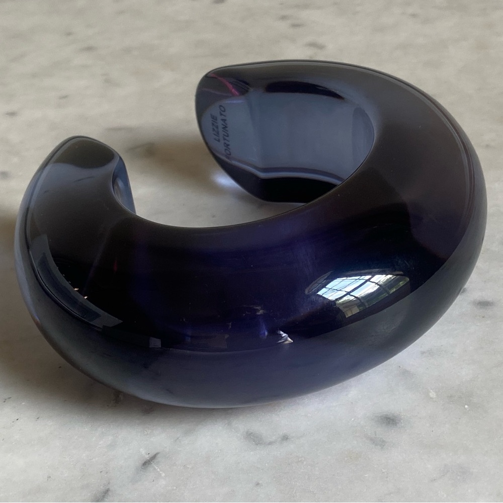 Designer Lizzie Fottunato Indigo Arc Cuff Bracelet